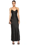 Nili Lotan Cyrielle Open-back Silk-charmeuse Gown In Black
