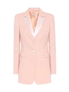 Altuzarra West Two-button Satin-trim Wool Tux Blazer In Pink