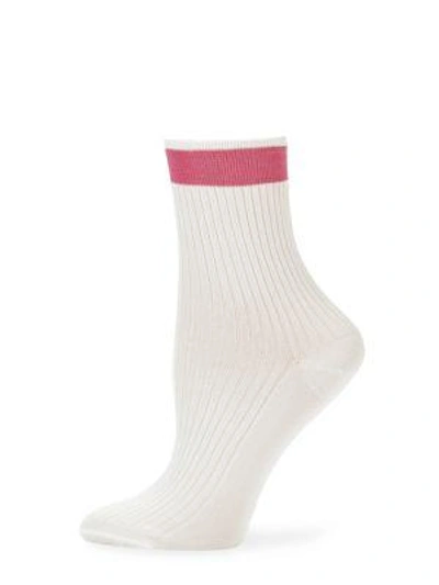 Valentino Silk Blend Knit Socks In Pink