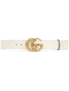 Gucci Leather Belt With Double G Buckle In White