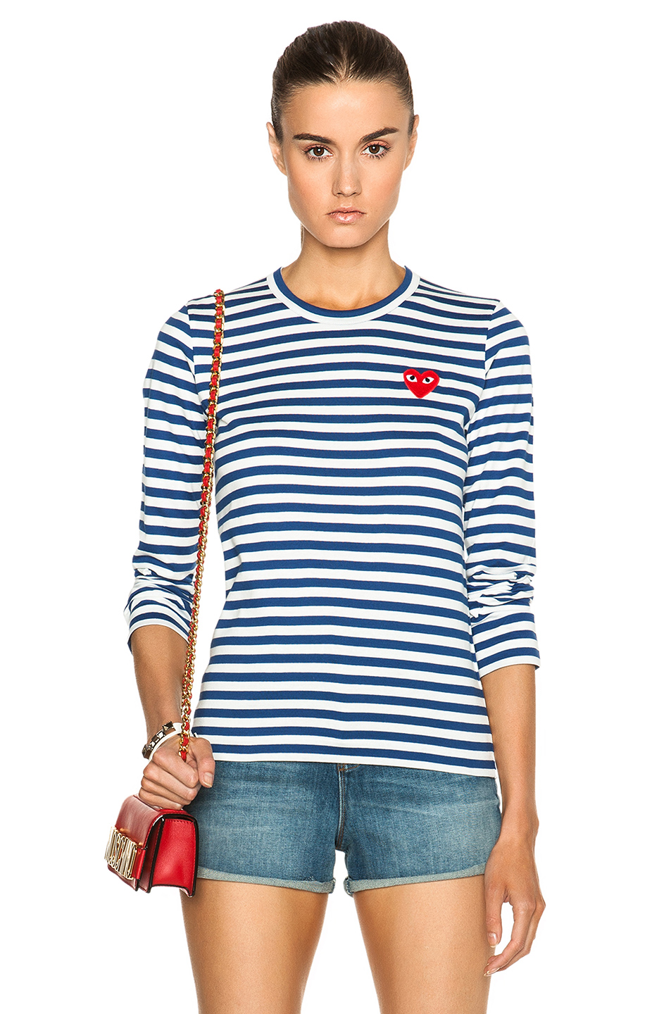 red and white striped comme des garçons