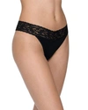 Hanky Panky Original-rise Organic Cotton Lace-trim Thong In Black