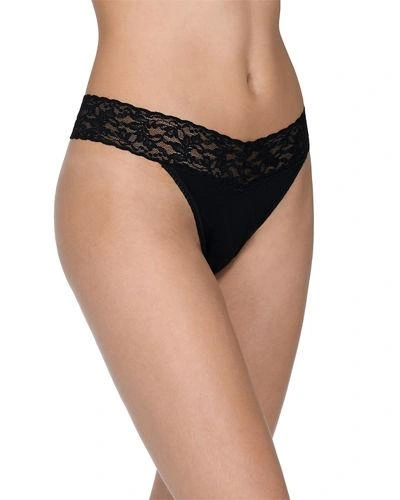 Hanky Panky Eco Organic Cotton Original Rise Thong In Black