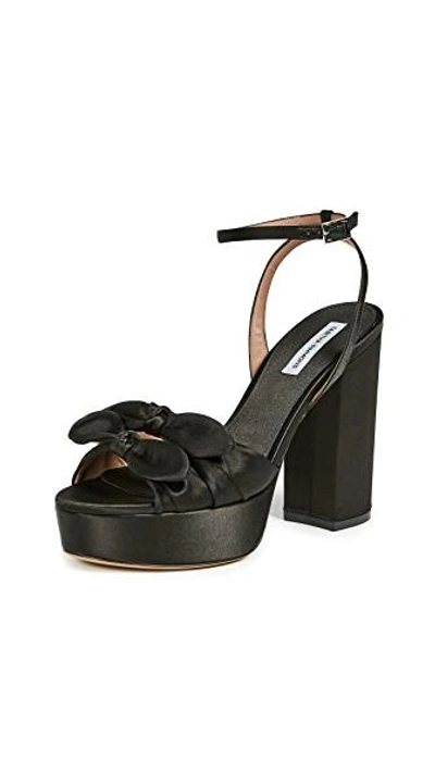 Tabitha Simmons Jodie Satin Platform Sandals In Black
