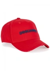 Dsquared2 Red Embroidered Logo Twill Cap In Red