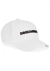 Dsquared2 White Embroidered Logo Twill Cap In White