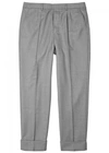 AMI ALEXANDRE MATTIUSSI GREY CROPPED WOOL TROUSERS