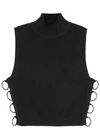 CUSHNIE ET OCHS BLACK CROPPED JERSEY TOP