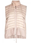 MONCLER BLUSH QUILTED SHELL AND JERSEY GILET