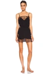 FLEUR DU MAL FLEUR DU MAL ROSE LACE SLIP DRESS IN BLACK,FLORAL,SL0001