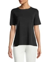 Misook Plus Size Short-sleeve Shell In Black