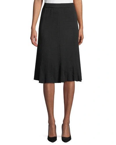 Misook Plus Size Straight Pull-on Skirt In Black