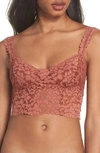 FREE PEOPLE INTIMATELY FP DREAM AWAY LACE LONGLINE UNDERWIRE BRALETTE,OB752716