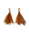LIZZIE FORTUNATO Orange Feather and Pearl Parker Earrings,LF37P020COPOS