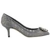 Dolce & Gabbana Pump In Taormina Lace With Crystals In Dark Grey