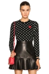 Comme Des Garçons Play Black Polka Dot Heart Patch T-shirt