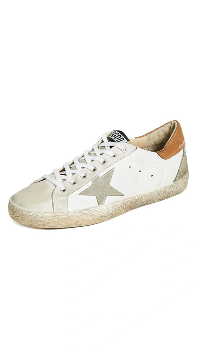 Golden Goose Super Star Leather Sneaker In White/rust