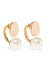 CHLOÉ Darcy gold-tone Swarovski pearl earrings
