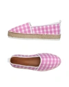Dondup Pink/white Checked Espadrilles