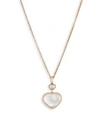 Chopard 18kt Rose Gold Happy Hearts Mother-of-pearl And Diamond Pendant Necklace In 18-carat Rose Gold