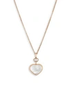 Chopard 18kt Rose Gold Happy Hearts Mother-of-pearl And Diamond Pendant Necklace