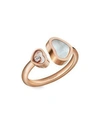 CHOPARD HAPPY HEARTS 18K ROSE GOLD, DIAMOND & MOTHER-OF-PEARL RING,400097250450