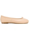 Maison Margiela Tabi Leather Ballet Flats In Beige