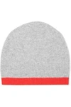 DUFFY WOMAN TWO-TONE WOOL AND CASHMERE-BLEND BEANIE GRAY,US 4772211931774023