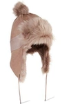 KARL DONOGHUE WOMAN SHEARLING HAT TAUPE,US 1071994536518841