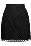 CARVEN CARVEN WOMAN BRODERIE ANGLAISE COTTON MINI  SKIRT BLACK,3074457345617174193