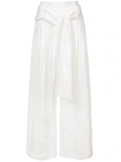 Rosie Assoulin Pleated Wide Leg Trousers In Ivory