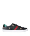 GUCCI ACE EMBROIDERED LEATHER SNEAKERS,386750A38F0 1079