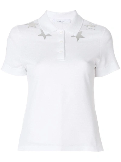 Givenchy Mirrored Star Polo Shirt In White