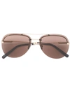 BULGARI BULGARI TINTED AVIATOR SUNGLASSES - METALLIC,504412550651