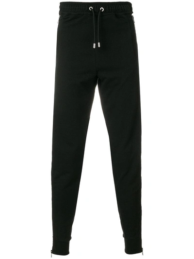 Versus Side Zip With Logo Cotton Sweatpants In Black