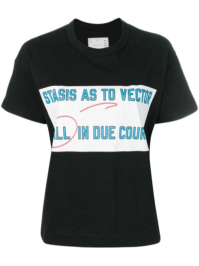 Sacai Stasis As To Vector All In Due Course T-shirt In Black