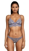 Cosabella Pret Longline Triangle Bralette In Navy Blue Canvas Stone