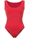 CYNTHIA ROWLEY CYNTHIA ROWLEY RACY PERFORATED SWIMSUIT - RED,18R1SM04OP12507901