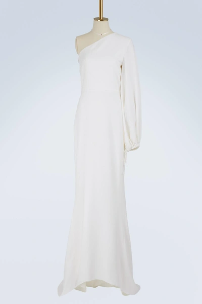 Stella Mccartney One-shoulder Stretch-cady Gown In White