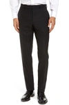 Ted Baker London Jefferson Trim Fit Flat Front Wool Dress Pants In Black