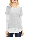 VINCE CAMUTO DISTRESSED MIXED MEDIA TOP,9067643