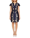 Ted Baker Tzalla Sculpted Stardust Jacquard Dress In Dark Blue