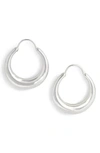 ALL BLUES LARGE SNAKE POLISHED SILVER EARRINGS,101193
