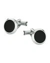 Montblanc Iconic Stainless Steel Black Onyx Cufflinks 112896 In Black