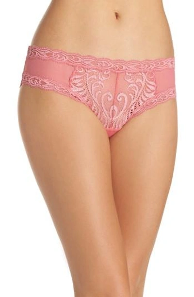 Natori Feathers Low-rise Sheer Hipster 753023 In Rose Glow