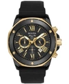 BULOVA MEN'S CHRONOGRAPH MARINE STAR BLACK SILICONE STRAP WATCH 44MM 98B278