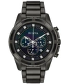 Bulova Classic Mens Chronograph Black Stainless Steel Bracelet Watch 98d133 In Black