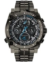 BULOVA MEN'S CHRONOGRAPH PRECISIONIST GRAY-TONE STAINLESS STEEL BRACELET WATCH 47MM 98B229