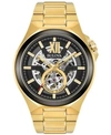 Bulova Maquina Mens Automatic Gold Tone Stainless Steel Bracelet Watch 98a178