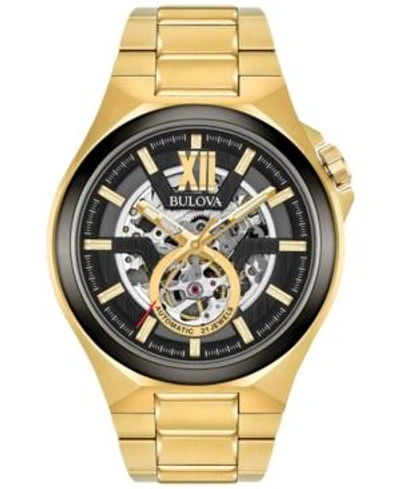 Bulova Men's Automatic Gold-tone Stainless Steel Bracelet Watch 46mm 98a178